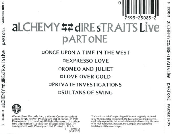Dire Straits : Alchemy - Dire Straits Live (2xCD, Album, SRC + Box)