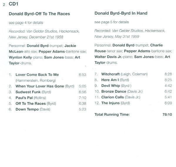 Donald Byrd : Four Classic Albums  (2xCD, Comp, RM)