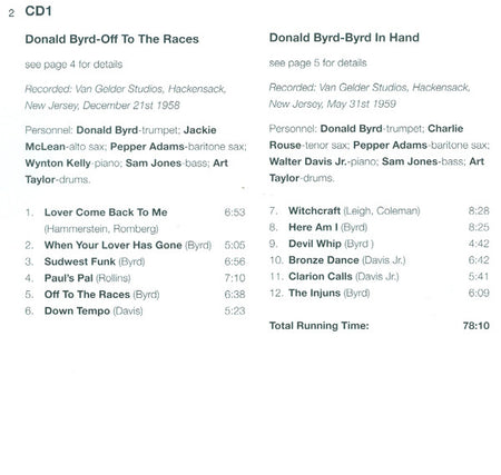 Donald Byrd : Four Classic Albums  (2xCD, Comp, RM)