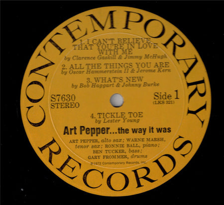Art Pepper : ...The Way It Was! (LP, Album)