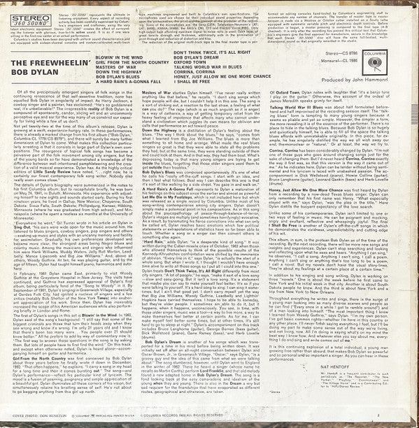 Bob Dylan : The Freewheelin' Bob Dylan (LP, Album, RE, RP, San)