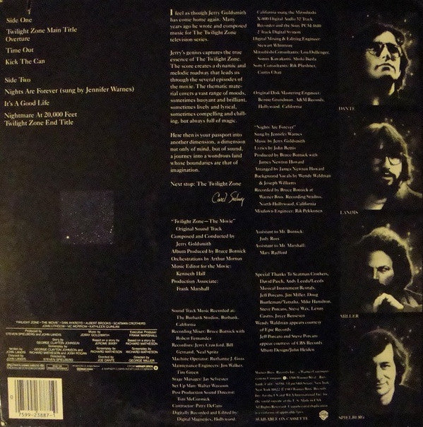 Jerry Goldsmith : Twilight Zone - The Movie (Original Sound Track) (LP, Album, All)