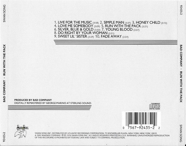 Bad Company (3) : Run With The Pack (CD, Album, RE, RM)