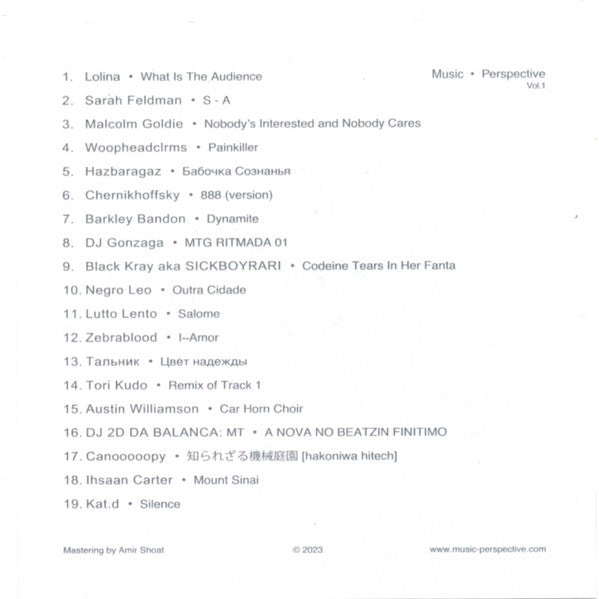 Various : Music · Perspective Vol.1 (CDr, Comp)