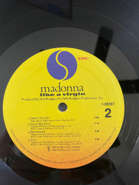 Madonna : Like A Virgin (LP, Album, Ele)
