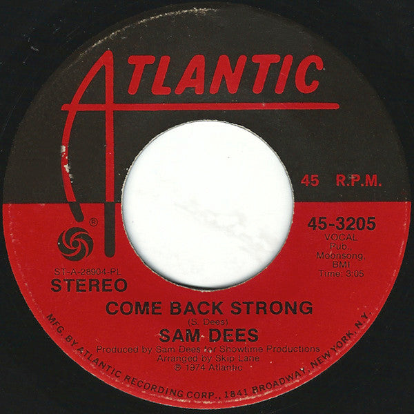 Sam Dees : Worn Out Broken Heart / Come Back Strong (7", Single, PL )