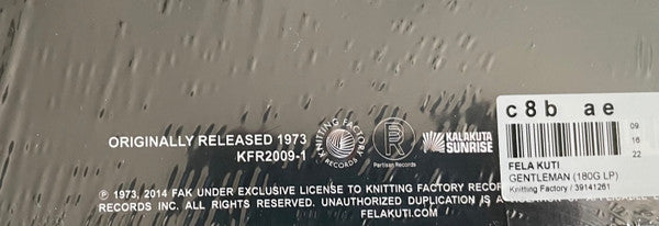 Fela Ransome Kuti* & The Afrika 70* : Gentleman (LP, Album, RE, RP)