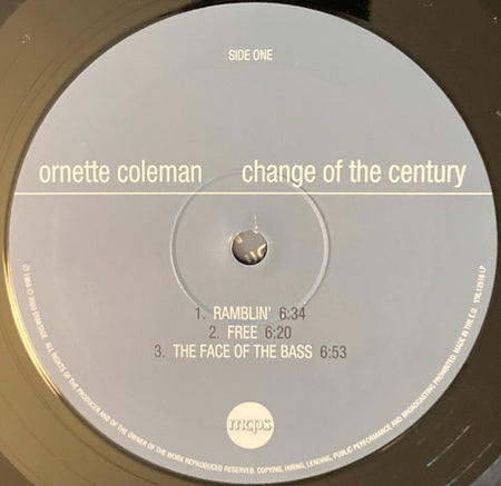 Ornette Coleman : Change Of The Century (LP, Album, RE, Bla)