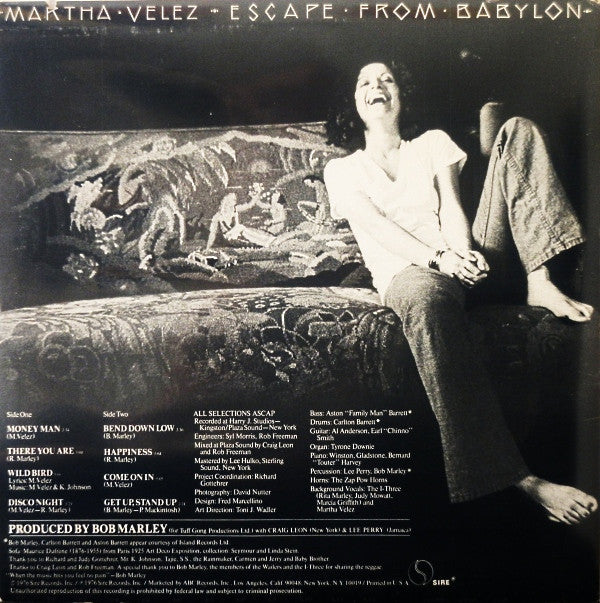 Martha Velez : Escape From Babylon (LP, Album)
