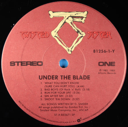 Twisted Sister : Under The Blade (LP, Album, RE, Rem)