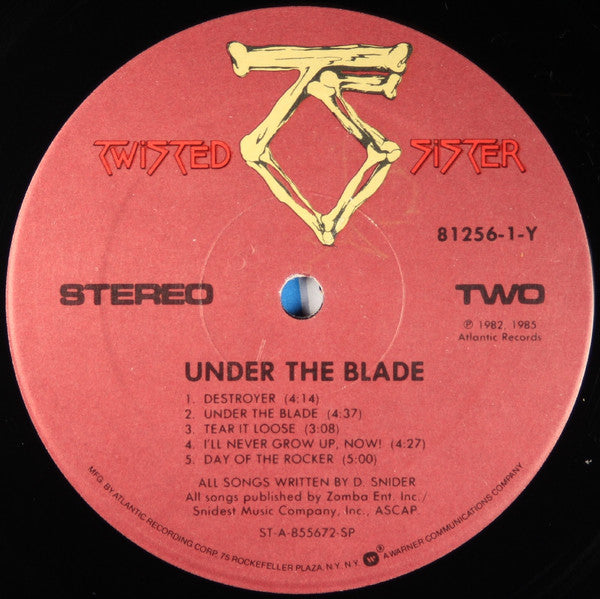 Twisted Sister : Under The Blade (LP, Album, RE, Rem)