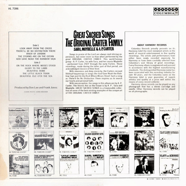 The Original Carter Family* : Great Sacred Songs (LP)