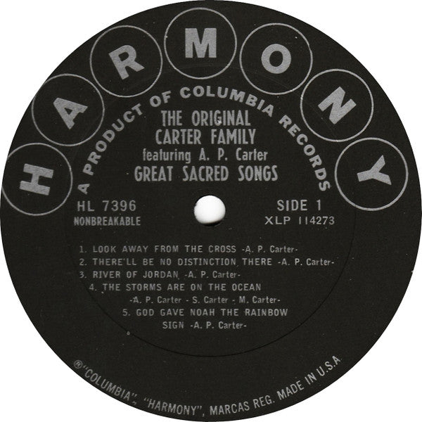 The Original Carter Family* : Great Sacred Songs (LP)