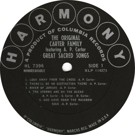 The Original Carter Family* : Great Sacred Songs (LP)