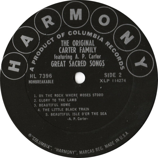 The Original Carter Family* : Great Sacred Songs (LP)