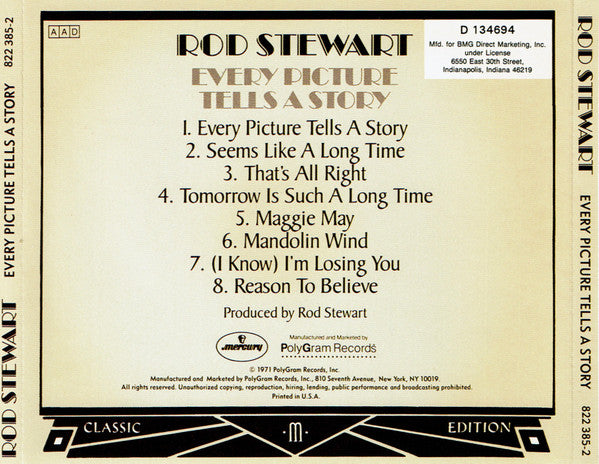 Rod Stewart : Every Picture Tells A Story (CD, Album, Club, RE, BMG)