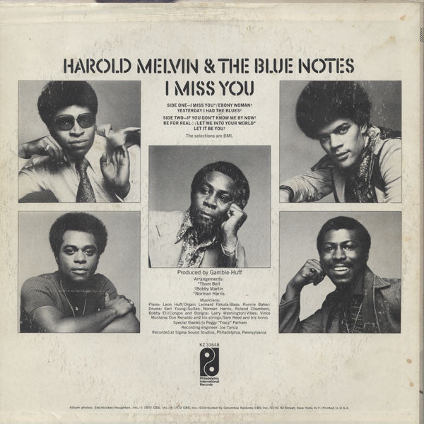 Harold Melvin & The Blue Notes* : I Miss You (LP, Album)