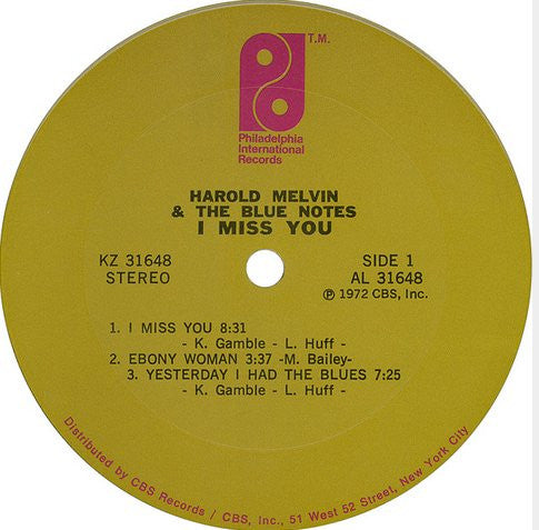 Harold Melvin & The Blue Notes* : I Miss You (LP, Album)
