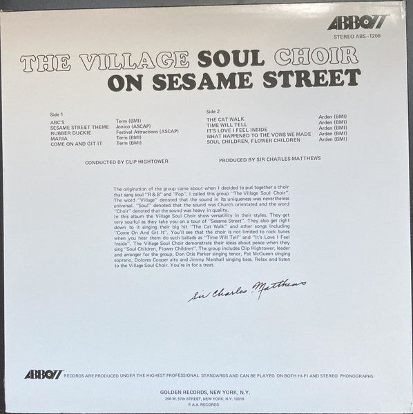 The Village Soul Choir : Soul Sesame Street (LP, Album, RE)