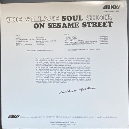 The Village Soul Choir : Soul Sesame Street (LP, Album, RE)