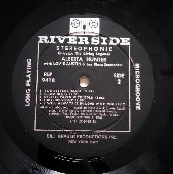 Alberta Hunter With Lovie Austin's Blues Serenaders : Alberta Hunter With Lovie Austins Blues Serenaders (LP, Album)
