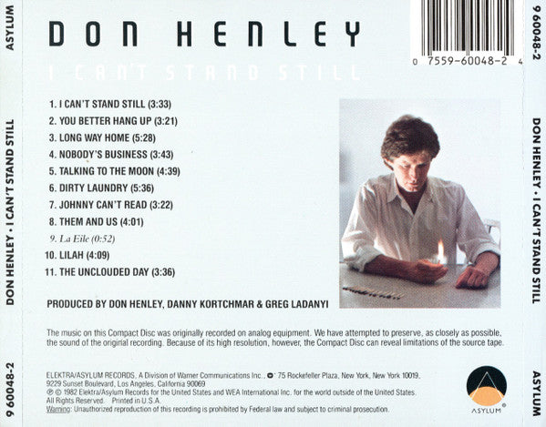 Don Henley : I Can't Stand Still (CD, Album, RE)