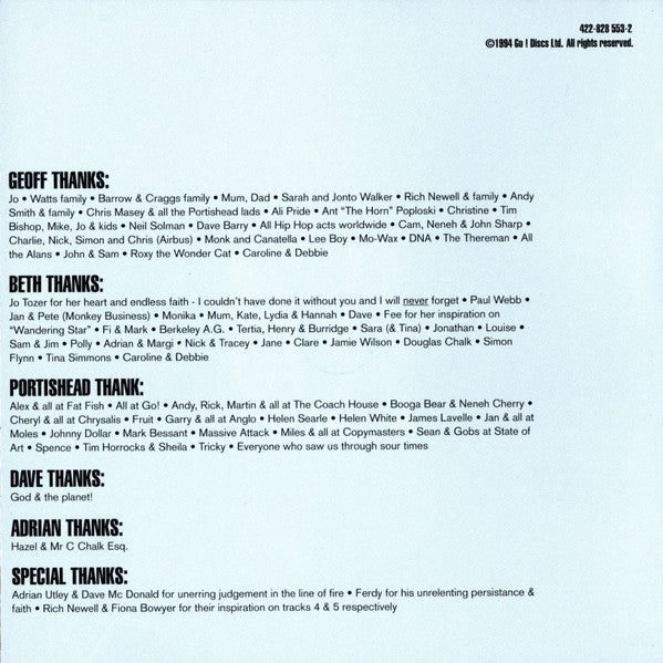 Portishead : Dummy (CD, Album, RE, RP)