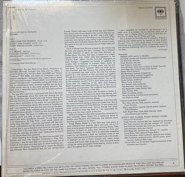 The Don Ellis Orchestra : Autumn (LP, Album, Ter)