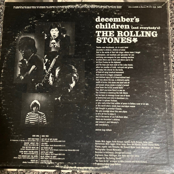 The Rolling Stones : December's Children (And Everybody's) (LP, Album, Mono)