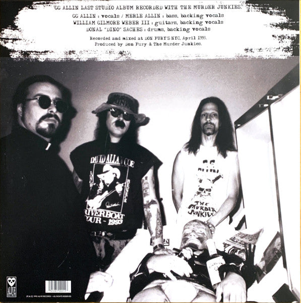 GG Allin & The Murder Junkies : Brutality & Bloodshed For All (LP, Album, RE, Ora)
