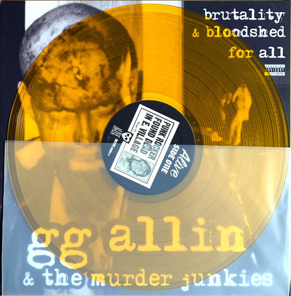 GG Allin & The Murder Junkies : Brutality & Bloodshed For All (LP, Album, RE, Ora)