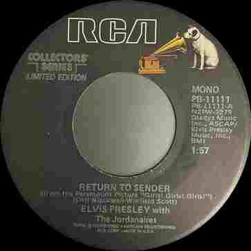 Elvis Presley : Return To Sender / Where Do You Come From? (7", Single, Mono, Ltd, RE, Ind)