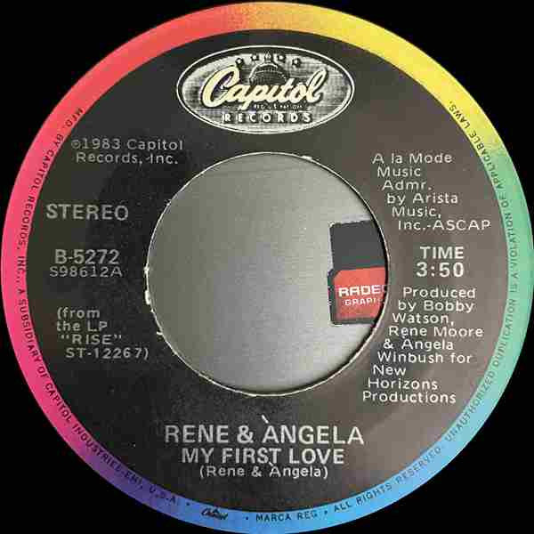 René & Angela : My First Love / Bangin' The Boogie (7", Single, Jac)