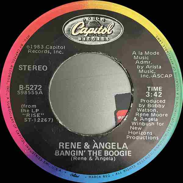 René & Angela : My First Love / Bangin' The Boogie (7", Single, Jac)