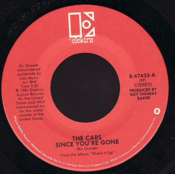 The Cars : Since You're Gone  b/w  Think It Over (7", Single, SP )
