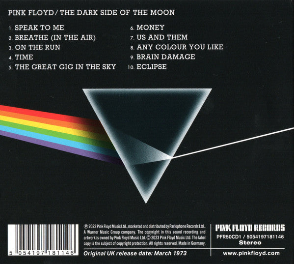 Pink Floyd : The Dark Side Of The Moon (CD, Album, RE, RM, 50t)