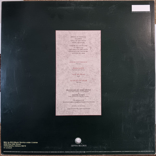 Whitesnake : Whitesnake (LP, Album, Club, Ind)