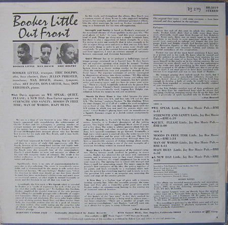 Booker Little : Out Front (LP, Album, RE)