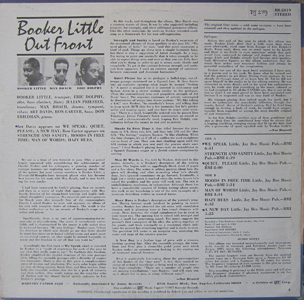 Booker Little : Out Front (LP, Album, RE)