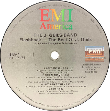 The J. Geils Band : Flashback - The Best Of J. Geils Band (LP, Comp, Jac)