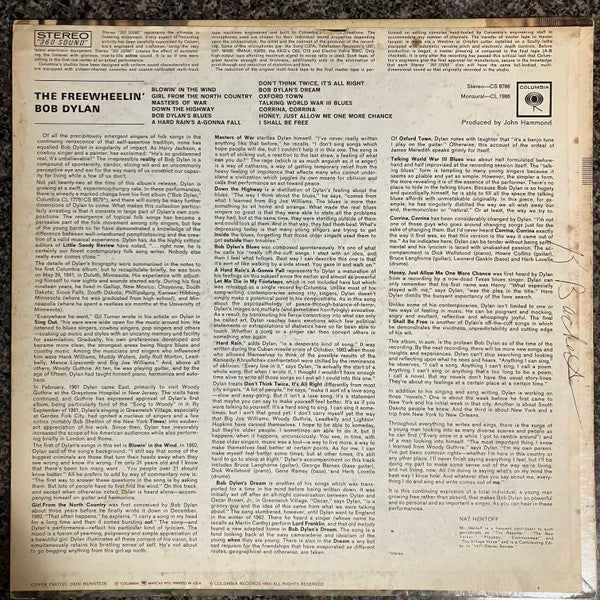 Bob Dylan : The Freewheelin' Bob Dylan (LP, Album, RE)