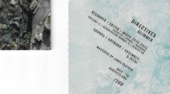 Directives : Glimmer (CDr, Album, Ltd, Num)