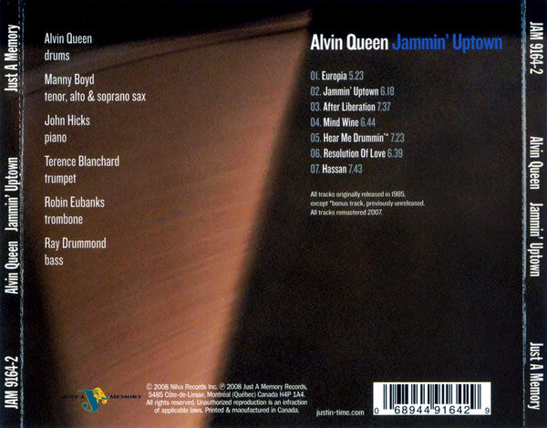 Alvin Queen : Jammin' Uptown (CD, Album)