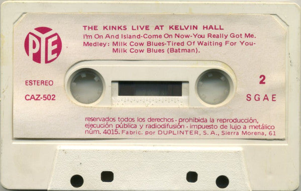 The Kinks : Live At Kelvin Hall (Cass, RE)