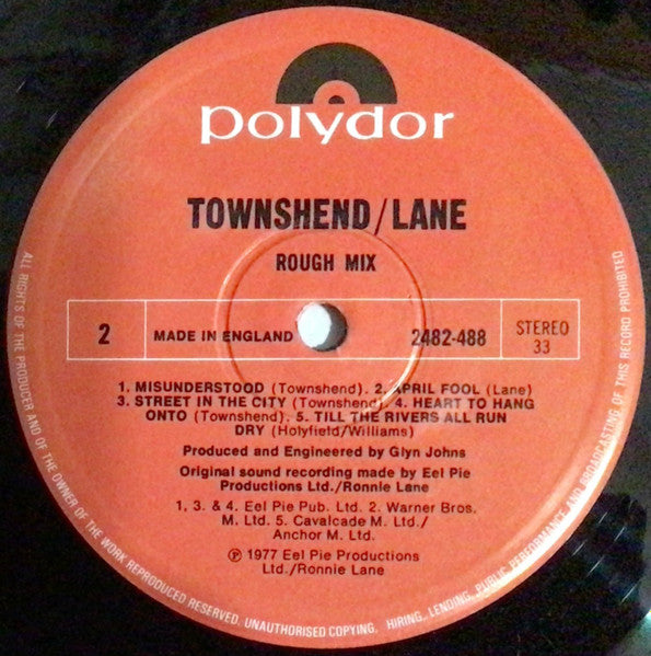 Pete Townshend, Ronnie Lane : Rough Mix (LP, Album, RE, Non)