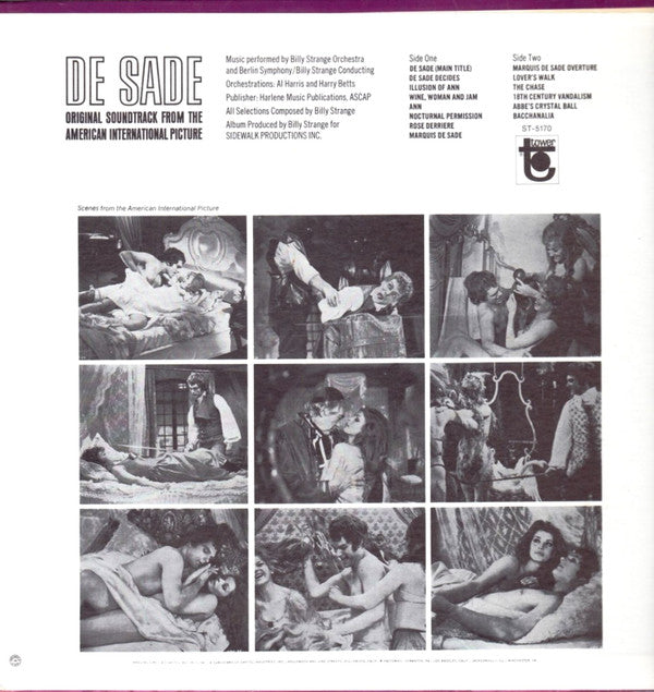 Billy Strange Orchestra : De Sade (Original Motion Picture Soundtrack) (LP, Album)
