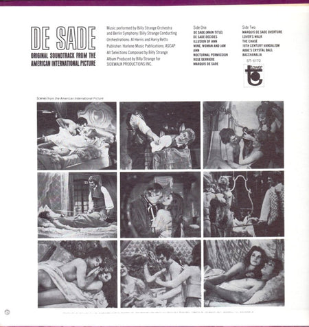 Billy Strange Orchestra : De Sade (Original Motion Picture Soundtrack) (LP, Album)