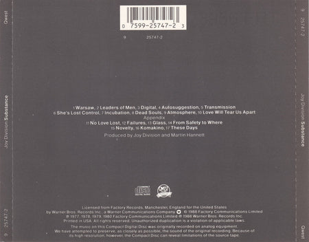 Joy Division : Substance (CD, Comp, RE, RP, WEA)