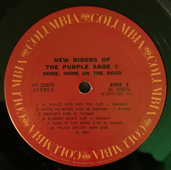 New Riders Of The Purple Sage : Home, Home On The Road (LP, Album)