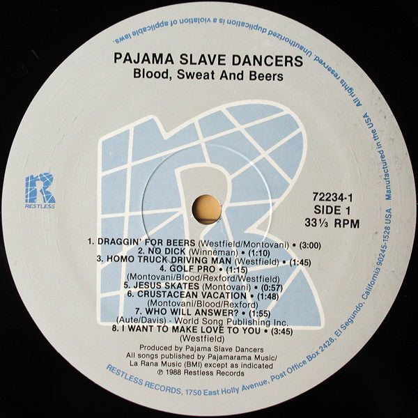 Pajama Slave Dancers : Blood, Sweat And Beers (LP, Album)